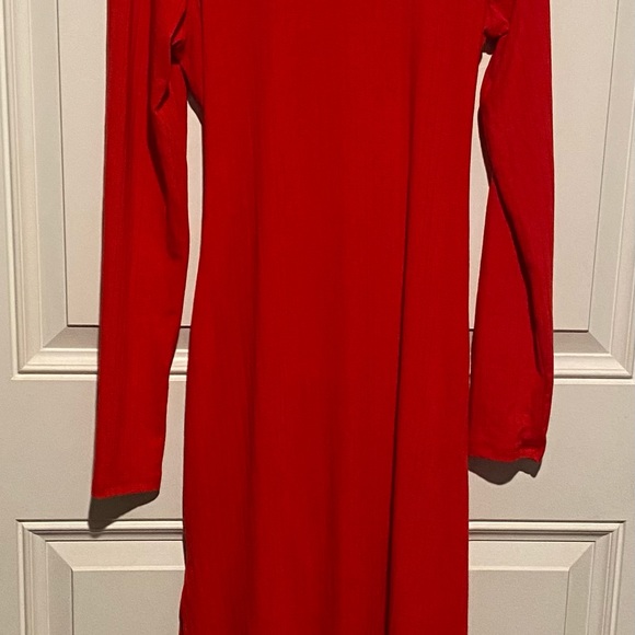 Wild Fable Women's Long Sleeve Open Back Midi Knit Red Dress- Size Large - Picture 3 of 6